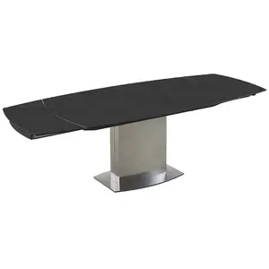 Многофункциональный расширяемый Овальный Обеденный стол из нержавеющей стали