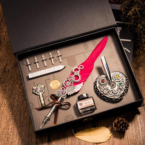 Juego de Pluma de Tinta con Pincel y Diario Mecánico de Metal Estilo Steampunk de Lujo, Regalo de Graduación Perfecto para Escribir - Product Image 3