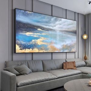 客厅装饰餐厅横向手绘帆布景观抽象壁画手绘 - Product Image 1