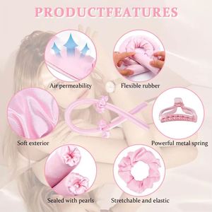 Eye 4Pcs Case Rollers Styling Tool Heatless Curler Silk Pillow <b>Sleep</b> <b>Mask</b> Set for Hair and Skin - Product Image 3