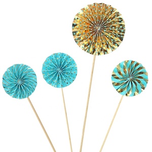 EASTTERN Set di Decorazioni Colorate per Cupcake, Ventagli di Carta per Baby Shower, Matrimoni, Compleanni e Feste per Bambini - Product Image 4