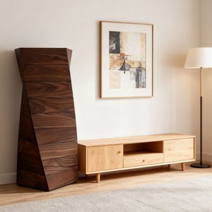 Cassettiera a Sette Cassetti in Noce Nero Nordamericano, Nuovo Stile Cinese con Cassetti Intrecciati, Mobile di Lusso Leggero per Soggiorno e Studio - Product Image 2