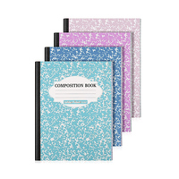 Fournitures de journalisation : Carnet personnalisé à couverture rigide, combo 8 pièces, 100 g/m², format large horizontal, motif marbré, couleurs vives, avec 100 feuilles