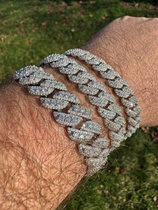 Bracelet maille cubaine en moissanite effet diamant pour hommes et femmes – Luxe et mode à prix abordable – Nouvelle collection en promotion - Product Image 2