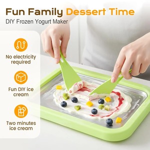 Machine à glace roulée instantanée pour la maison avec 1 spatule, pour sorbet et yaourt glacé DIY, machine à glace à frire - Product Image 4