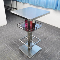 Table haute de bar moderne de luxe avec structure en acier inoxydable, couleurs personnalisables pour hall d'hôtel, restaurant, maison ou décoration de fête
