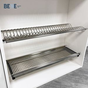 Modern Multi-Function Double-Layer Stainless Steel 201/304 Dish Rack <b>Kitchen</b> <b>Storage</b> Rack Drain Bowl for Tableware Puttable - Product Image 6