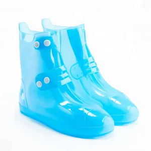 2019 빨 저렴한 접이식 PVC 레인 신발 커버 플라스틱 패션 anti-silp 방진 장화