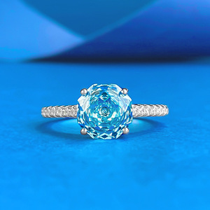 New 925 Sterling Silver Wedding <strong>Ring</strong> 2.5 Carat <strong>Millennium</strong> Cut Octagonal Zircon Stylish Gemstone Versatile Trendy Perfect Gift - Product Image 2