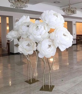 Grandi Peonie Decorative da Interno in <span class=keywords><strong>Carta</strong></span> Fatte a Mano <span class=keywords><strong>Fiori</strong></span> Giganti Bianchi e Rosa con Supporto Decorazione per Matrimoni <span class=keywords><strong>Fiori</strong></span> Artificiali - Product Image 1
