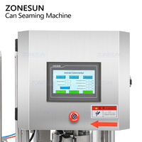 ZONESUN, máquina de sellado de latas de aluminio para jugo de fruta redonda completamente automática, máquina selladora de tapa de hojalata