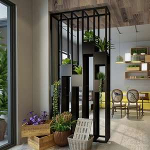 Étagère de rangement moderne en MDF de style nordique avec plantes vertes, séparateur de pièce, écran pour la maison, le bureau et l'école - Product Image 1