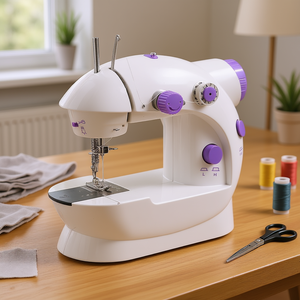 Machine à coudre surjeteuse électrique avec lumière LED et pédale à 2 vitesses, prise US, en plastique - Product Image 2