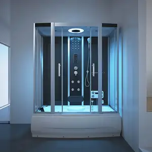 Cabina de ducha de vapor de hidromasaje de baño de cristal funcional de hotel de proveedor de China
