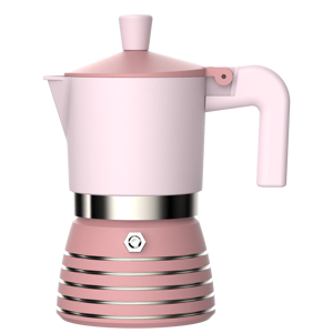 Ensemble de cafetière Moka rose Emode New Style pour la Saint-Valentin en aluminium avec deux tasses - Product Image 4