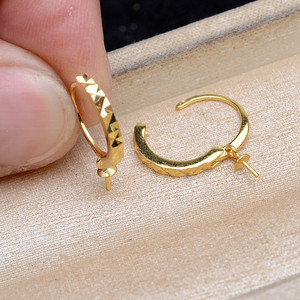 Support de boucles d'oreilles en argent S925 Wenchi, forme de vague, DIY, en forme de C, pour boucles d'oreilles de 7 à 10 mm, composant de bijoux, modèle 15643, Chine - Product Image 3