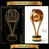 Trophée personnalisé en métal imprimé UV, design football 3D, écologique, thème saoudien, haut de gamme, OEM/ODM, souvenir
