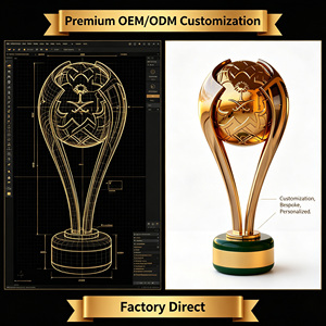 Trofeo Personalizado con Diseño <span class=keywords><strong>de</strong></span> Fútbol en 3D, Ecológico, Impreso con UV, Metálico, con Temática Saudí, <span class=keywords><strong>de</strong></span> Alta Gama, OEM, ODM, Souvenir - Product Image 1