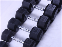 Ensemble d'haltères hexagonales portables en caoutchouc pour la musculation à domicile