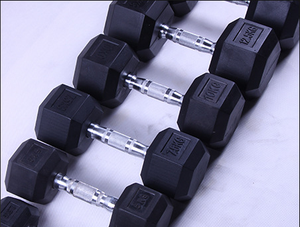 مجموعة دمبلز سداسية لتدريبات القوة التجارية محمولة مطلية بالمطاط لصالة الألعاب الرياضية المنزلية - Product Image 2