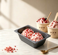 Conteneur à gelato en PP de qualité alimentaire, boîte de conservation rigide et durable en plastique, étanche, avec joint hermétique, pour glaces et desserts glacés