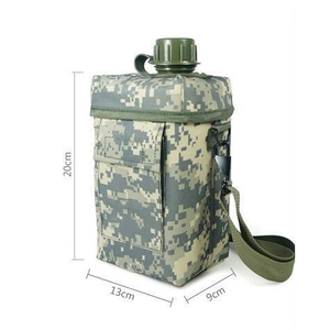 Durable Lightweight PVC Camo Portable Outdoor Sports Water Bottle <b>Storage</b> Bag Adjustable Shoulder Strap Carry Pouch - Product Image 3