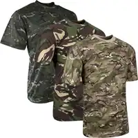 Kaus Kamuflase Militer Pria, Kaus Kamuflase Tentara 100% Katun Cetak Kustom