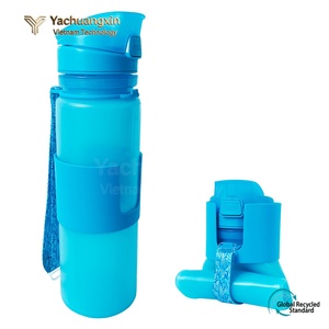 Botella de Agua Deportiva de Plástico Azul con Tapa de Botón a Presión, Diseño a Prueba de Fugas para Senderismo y Camping, Uso Unisex - Product Image 4