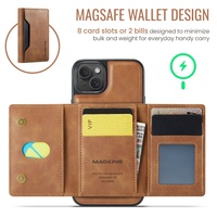 Étui de téléphone en cuir magnétique portefeuille de luxe pour iPhone 12 13 14 15 16 Pro Max avec support de porte-carte détachable couverture antichoc