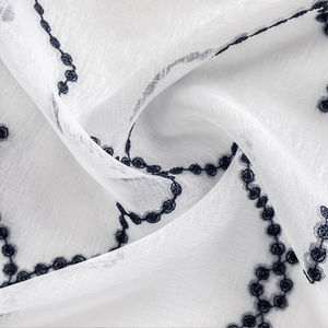 Panneau de Rideau en Voile Blanc Brodé de Diamants Translucides, Broderie <span class=keywords><strong>Marocaine</strong></span>, Rideaux Transparents pour Chambre et Salon - Product Image 3