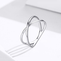 Vente en gros d'usine, bagues en argent sterling 925, bagues en argent S925 à double couche en forme de X pour femmes, bijoux fins et élégants, cadeaux SCR543