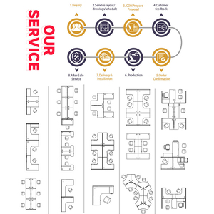 <span class=keywords><strong>Arreglo</strong></span> Modular de Mesa de Oficina para 6 Personas con Escritorio Modular y Divisiones de Oficina, Estación de Trabajo Moderna - Product Image 3