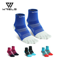 Chaussettes à cinq doigts WRELS Coolmax, tricotées, respirantes, avec soutien de la voûte plantaire, antidérapantes, absorbant la transpiration, pour la course à pied