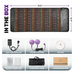 Luxuryade B190 PEMF FlR Photon Red Light Heating <span class=keywords><strong>Pad</strong></span> Crystal Amethyst Heating Mat Therapy Infrared Mattress. - Product Image 6