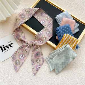 Nuovissimo <span class=keywords><strong>Foulard</strong></span> a Nastro con Motivi a Quadri, Righe, Fiori <span class=keywords><strong>e</strong></span> Pois, per Capelli, Spiaggia, Accessori per Borse <span class=keywords><strong>e</strong></span> Cravatte da Donna - Product Image 4