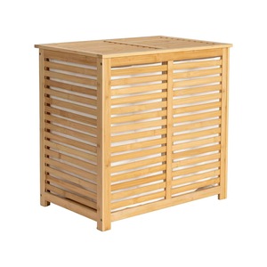 Bamboo Clothing Organizer With Detachable <b>Baskets</b> For <b>Laundry</b> Separation Bathroom Use - Product Image 4