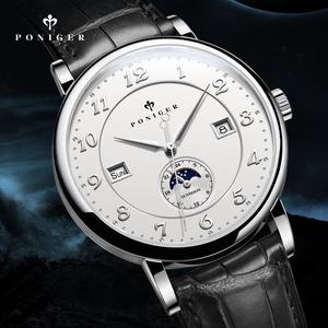 Montres Poniger pour hommes P9.15, montres-bracelets de mode et d'affaires, décontractées, avec date, automatiques, étanches, Relogio Masculino - Product Image 4