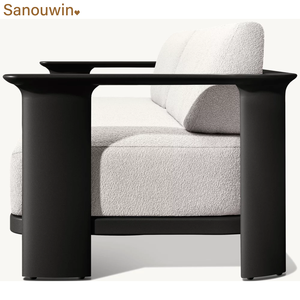 Canapé d'extérieur en aluminium minimaliste <span class=keywords><strong>design</strong></span>, mobilier de <span class=keywords><strong>jardin</strong></span> <span class=keywords><strong>contemporain</strong></span>, résistant aux intempéries, mobilier d'extérieur de luxe - Product Image 4