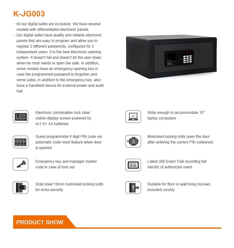 Mini Small Safe Box Hotel Laptop Safe Box LED Display Digital Safe Box