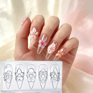10 <span class=keywords><strong>Uñas</strong></span> Postizas Acrílicas 3D Pre-Diseñadas Hechas a Mano, Diseño <span class=keywords><strong>de</strong></span> Corazón <span class=keywords><strong>de</strong></span> Cereza, Kit <span class=keywords><strong>de</strong></span> <span class=keywords><strong>Uñas</strong></span> para Mujer, Tamaño Pequeño - Product Image 2