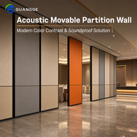 Cloison acoustique mobile avec cadre en aluminium et âme en laine de roche, séparateur d'espace pour bureau, salle de réunion, hôtel
