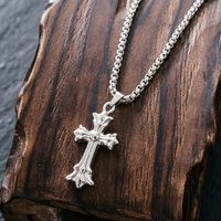 Collier unisexe en alliage à maillons, style croix religieuse, haut de gamme, personnalisé, design polyvalent, chaîne de pull, simple et délicat