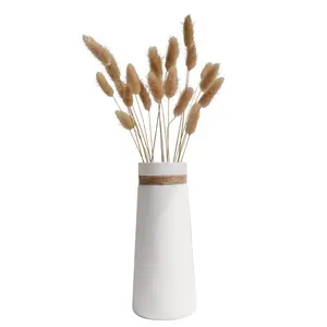 Großhandel einfache weiße Porzellan Blumenvase Seil für Home Decoration Crafts Ceram Nordic Vase