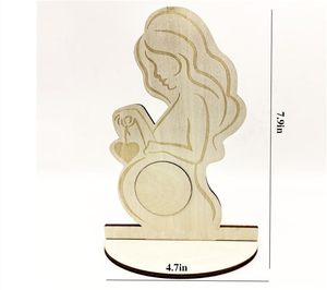 Cadre photo vertical personnalisé en bois artisanal créatif pour la commémoration de la naissance du bébé avec photo d'échographie - Product Image 4