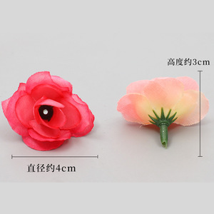 Têtes de fleurs artificielles en soie de 4 cm, haute simulation, pour décorations de mariage, matériaux DIY - Product Image 2