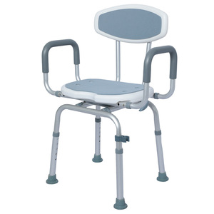 Swivel Shower <b>Chair</b> 43.5x34x19cm For Elderly And Pregnant Women Home Bathroom Use With Backrest And Armrests - Product Image 1