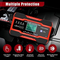 Chargeur intelligent à impulsions entièrement automatique 12V 10A/24V 5A avec écran LCD et connecteur, prise rouge