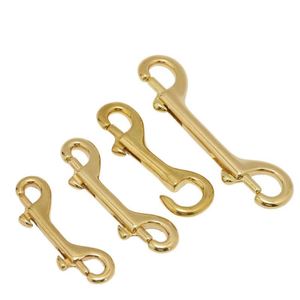Custom Solid Brass High Polished Double-Ended Hanging Snap <b>Hook</b> Bronze Carabiner Keychain Bag Parts Accessories Portable - Product Image 2