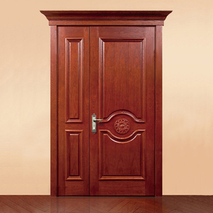 Puerta de madera maciza de caoba hecha a medida, diseño de Casa de doble puerta <span class=keywords><strong>desigual</strong></span>, entrada frontal exterior, madre e hijo - Product Image 2