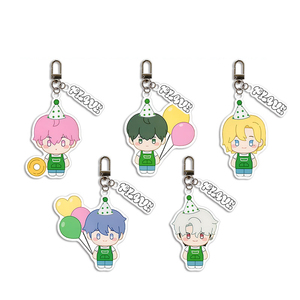 Custom Wholesale Men's Group Cartoon Image Acrylic Key Chain with UV Printing for Souvenir Use - Product Image 1